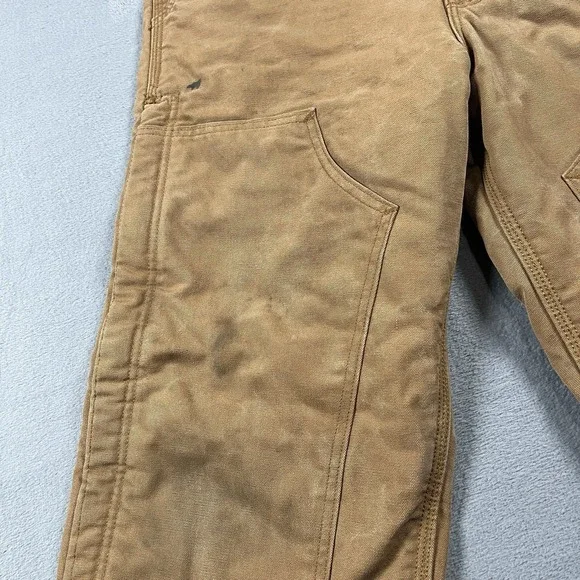Carhartt Bib Overalls Mens 32x30 Brown FR Double Knee Duck Canvas Work Pants